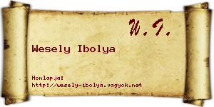 Wesely Ibolya névjegykártya